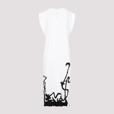 Shop Lanvin Sleeveless Pleated Midi Dress For Women In White