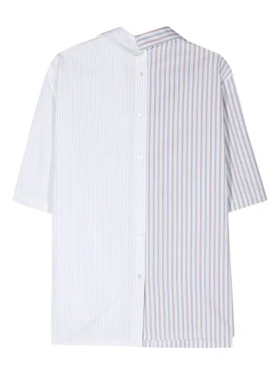 Shop Lanvin Stylish Asymmetric Short Sleeve Shirt In Cumin