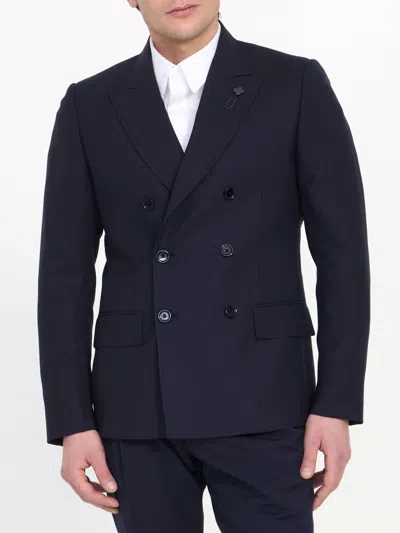 Shop Lardini Wool Jacket In Blue
