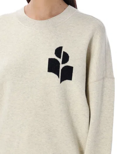 Shop Isabel Marant Étoile Light Grey Logo Sweater By Isabel Marant Etoile In Gray