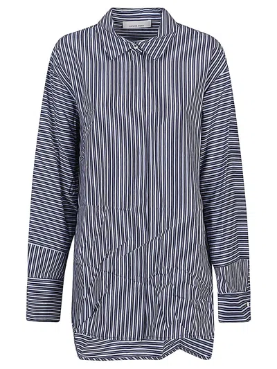 Shop Liviana Conti Blue Oversized Striped Shirt For Women In Navy