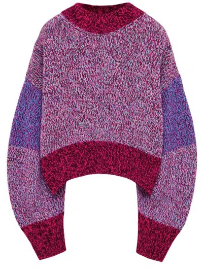 Shop Loewe Pink Wool Sweater With Balloon Sleeves For Women