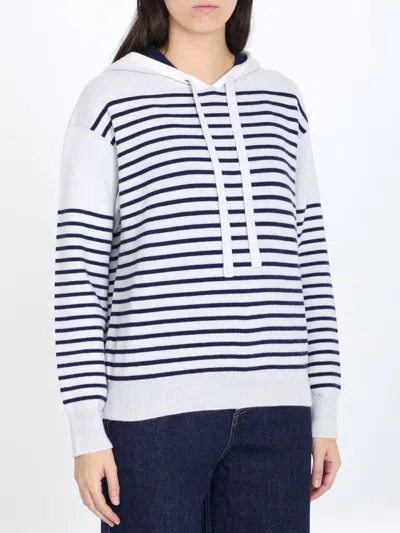 Shop Loewe Striped Wool Hoodie For Women In Blue
