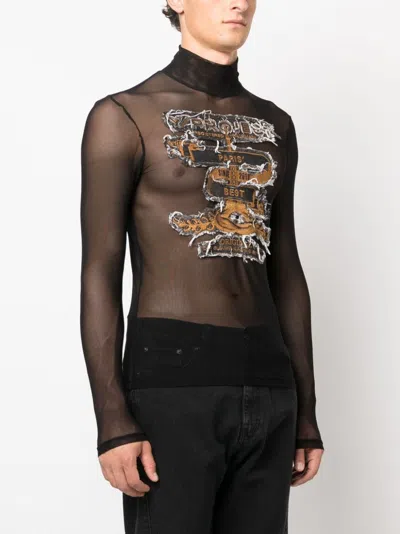 Shop Y/project Logo-print Sheer Top For Women By  In Black