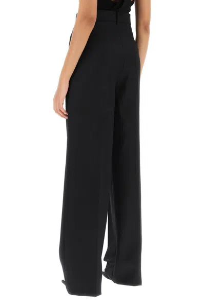 Shop Magda Butrym Elegant Light Wool Wide Leg Pants For Women In Black