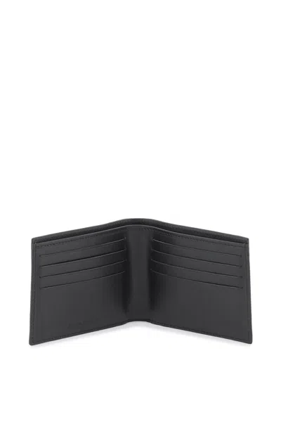 Shop Maison Kitsuné Luxurious Leather Bi-fold Wallet For Men In Black
