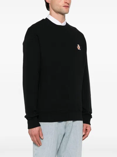 Shop Maison Kitsuné Men's Black Speedy Fox Cotton Sweatshirt