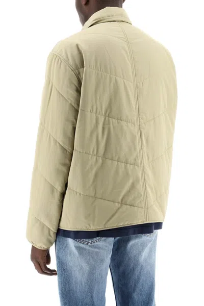 Shop Maison Kitsuné Quilted Lightweight Jacket For Men In Khaki In Tan