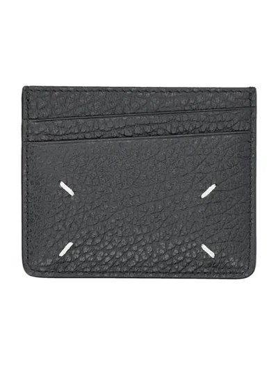 Shop Maison Margiela Black Leather Small Cardholder For Men
