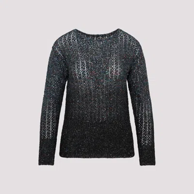 Maison Margiela Dark Blue Crewneck Sweater In Blue