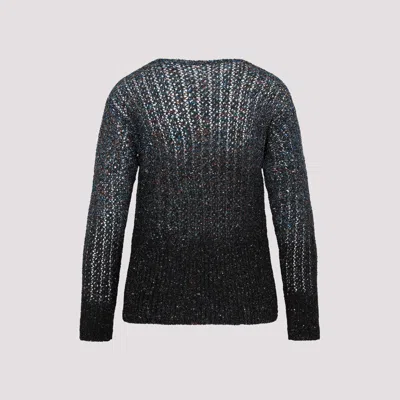 Maison Margiela Dark Blue Crewneck Sweater In Blue