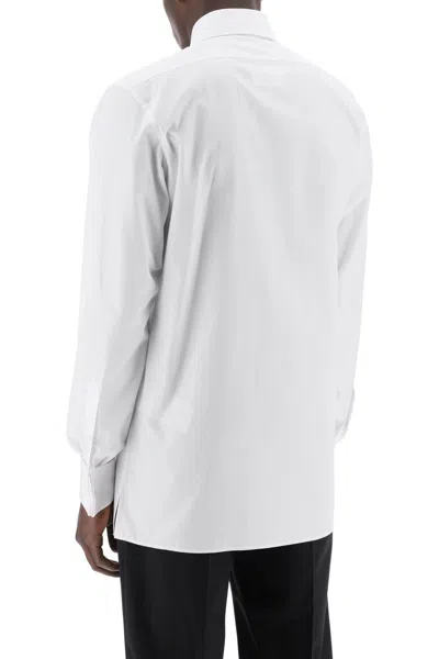 Shop Maison Margiela Classic Oxford Cotton Shirt With Pointed Collar For Men In White