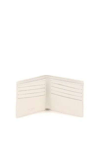 Shop Maison Margiela Grained Leather Bi-fold Wallet For Men In White