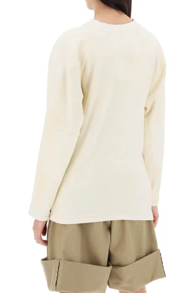 Shop Maison Margiela Women's Crewneck Sweatshirt With Distressed Numerical Logo In Grey