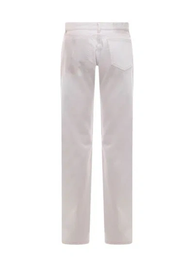 Shop Maison Margiela Men's White Cotton Denim Straight-leg Jeans For Ss23