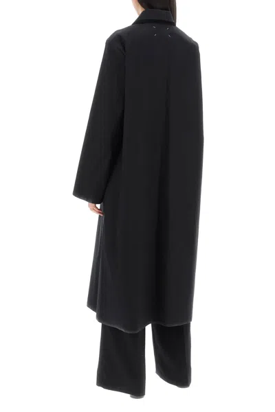Shop Maison Margiela Oversized Cotton Jacket With Laminated Trim For Women In Black
