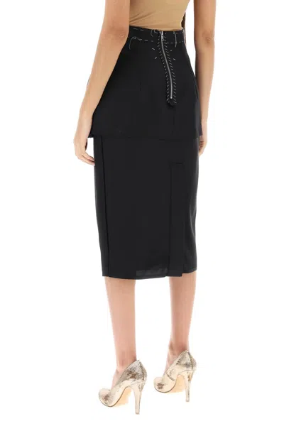 Shop Maison Margiela Versatile Black Peplum Skirt For Women