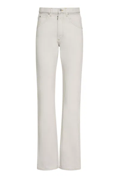 Shop Maison Margiela White Straight Leg Jeans For Women In Panna