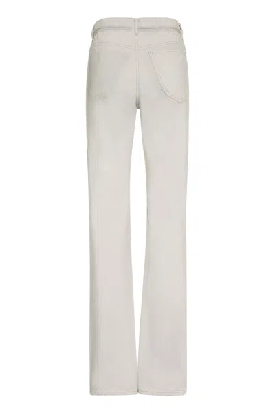 Shop Maison Margiela White Straight Leg Jeans For Women In Panna