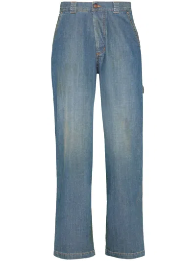 Shop Maison Margiela Women's Blue Wide Leg Jeans – Ss24 Collection