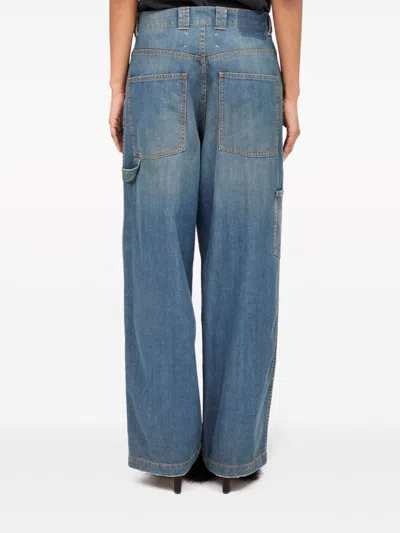 Shop Maison Margiela Women's Blue Wide Leg Jeans – Ss24 Collection