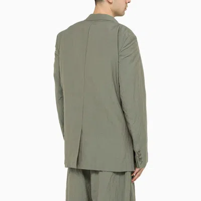 Miharayasuhiro Single-breasted Khaki Jacket In Technical Fabric In Orange