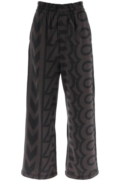 Shop Marc Jacobs Women's Oversized Cotton Sweatpants With Allover Logo Pattern In Multicolor