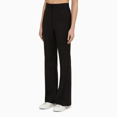 Shop Margaux Lonnberg Navy Blue Wool Trousers For Women
