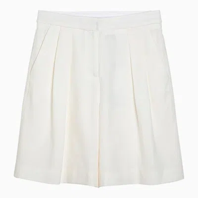 Shop Margaux Lonnberg White Wool Blend Bermuda Shorts For Women