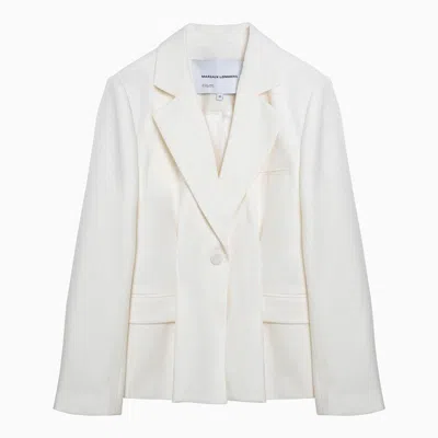 Shop Margaux Lonnberg White Wool Blend Single-breasted Jacket For Women