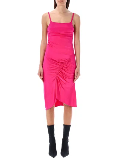 Shop Marine Serre T-shirt Draped Dress Moon Insert In Pink