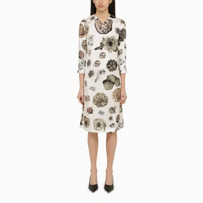 Shop Marni Black Floral Collage Print Silk Dress For Women