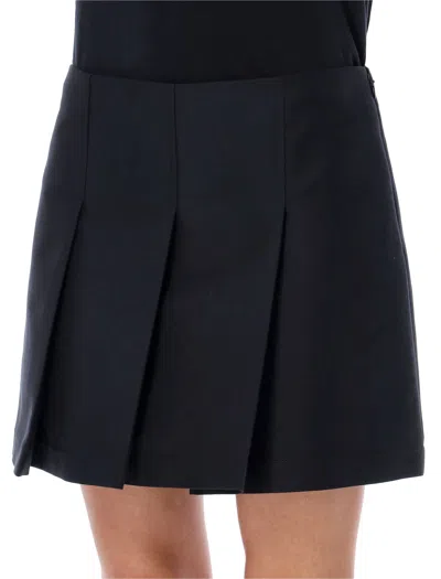 Shop Marni Black Pleated Mini Skirt For Women With Regular Waist And Side Zip Closure