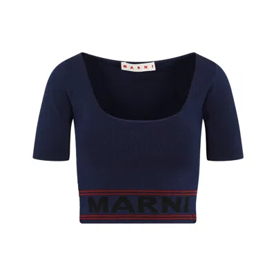 Shop Marni Blue Viscose Sweater For Women