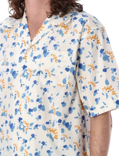 Shop Marni Boxy Fit Poplin Bowling Shirt For Men In White