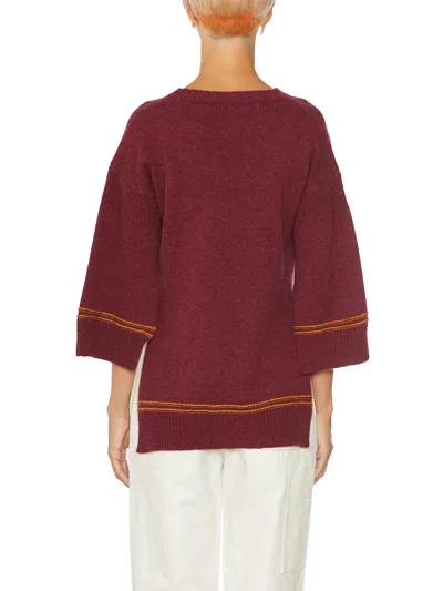 Shop Marni Elegant Bordeaux Crew-neck Sweater For Women