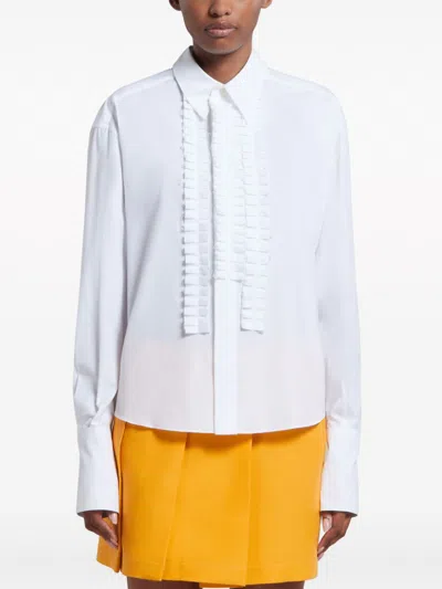 Shop Marni Lilywhite Pleated Shirt In White