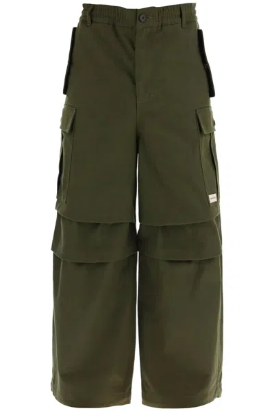 Shop Marni Men's Dark Green Cargo Trousers For Ss24