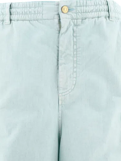 Shop Marni Mens Light Blue Cargo Trousers With Drape Detail For Fall/winter 2024