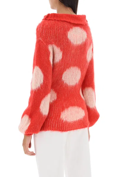 Shop Marni Stylish Jacquard-knit Sweater With Polka Dot Motif For Women In Multicolor