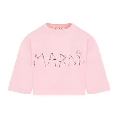 Shop Marni Women's Cotton Box-crop Shirt In Pink And Purple For Ss24