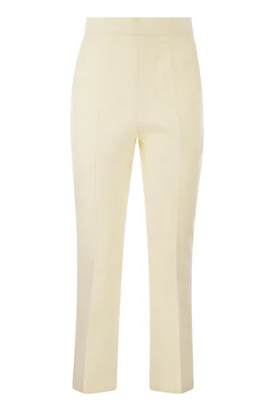 Shop Max Mara Ankle-length Wool Crepe Trousers For Women In White