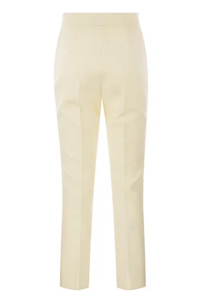 Shop Max Mara Ankle-length Wool Crepe Trousers For Women In White