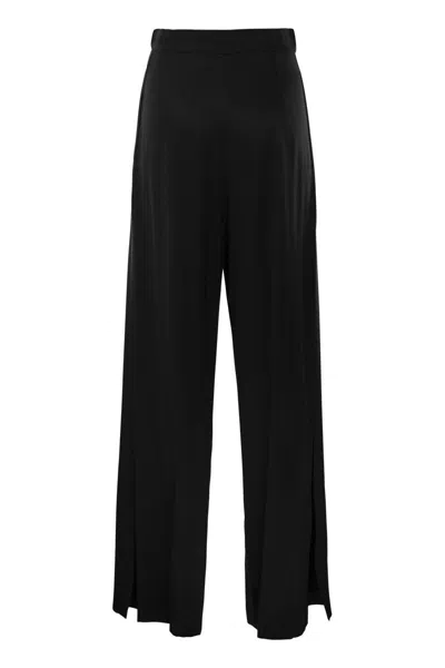 Shop Max Mara Black Silk Flare Trousers For Women