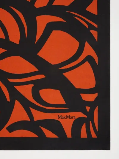 Shop Max Mara Bronze Silk Square Scarf For Women