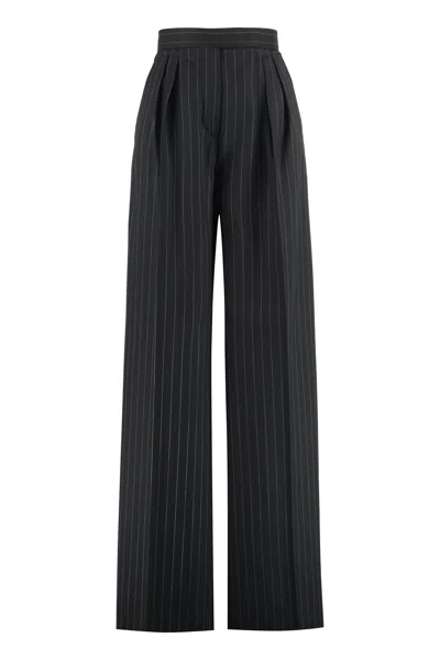 Shop Max Mara Classic Black Wide-leg Trousers For Women