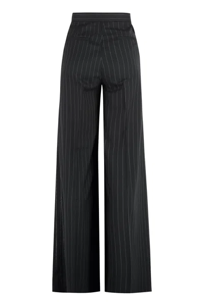Shop Max Mara Classic Black Wide-leg Trousers For Women