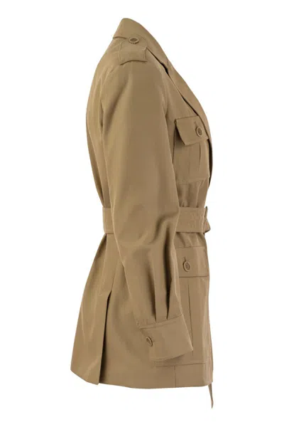 Shop Max Mara Safari Jacket In Drip-proof Canvas For Women In Beige