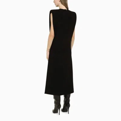 Shop Max Mara Sportmax Elegant And Timeless Long Black Wool Dress For Women
