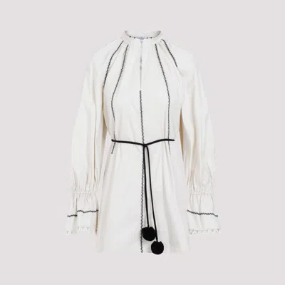 Shop Max Mara White Cotton Mini Dress For Women | Ss24 Collection